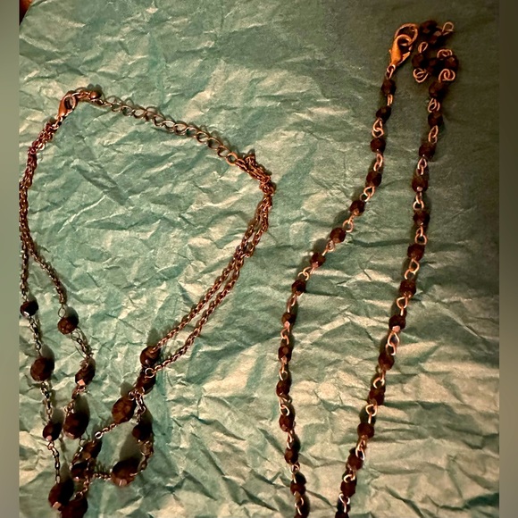 2 Black Czech bead necklaces and a pair of matching earrings. - Picture 7 of 10